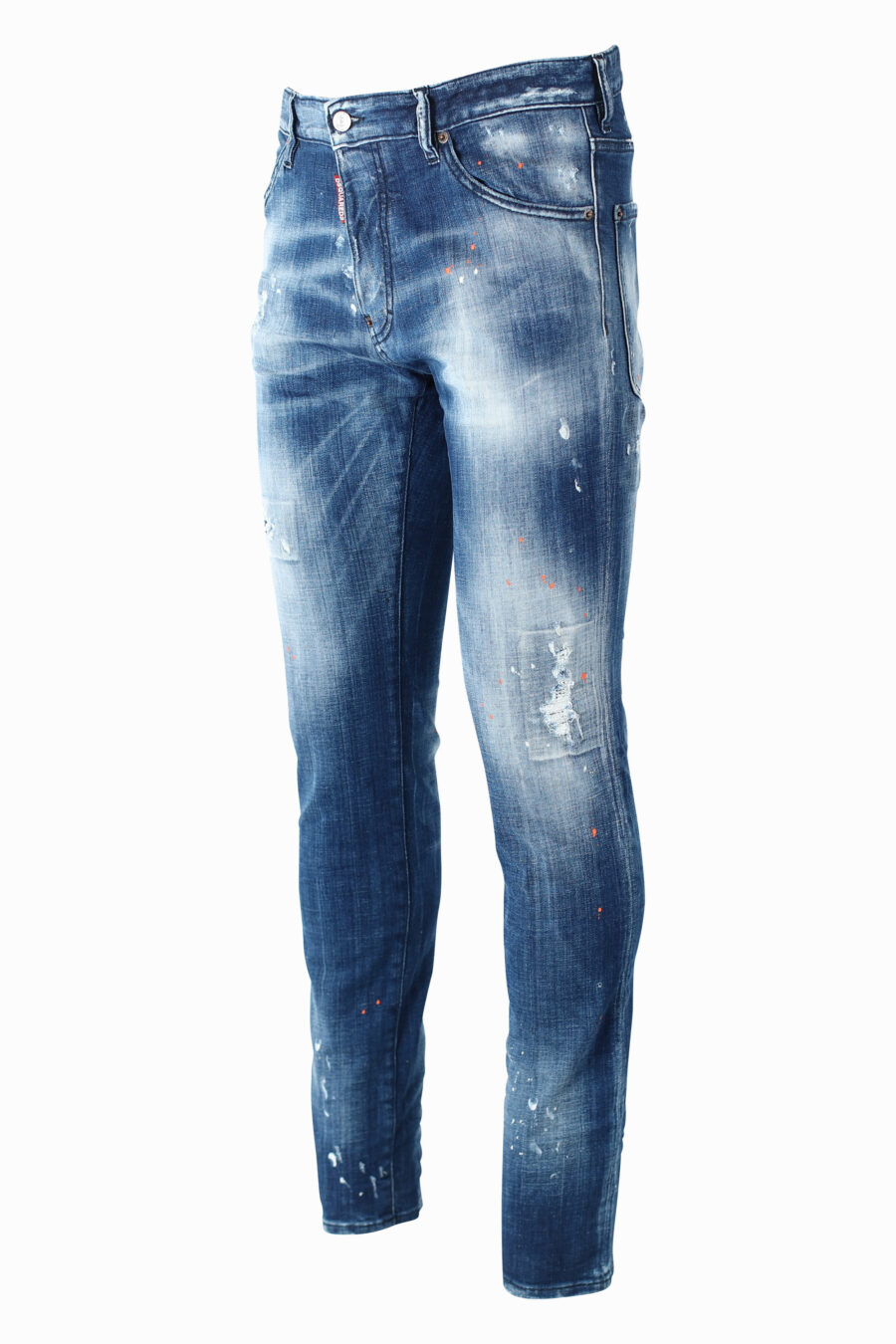 Calças de ganga "Cool Guy" azuis semi-desgastadas com meio rasgões - IMG 0970