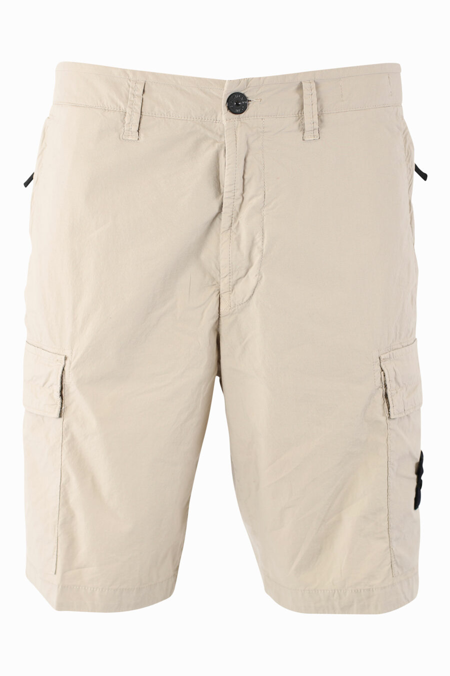 Pantalón corto midi beige estilo cargo - IMG 1015