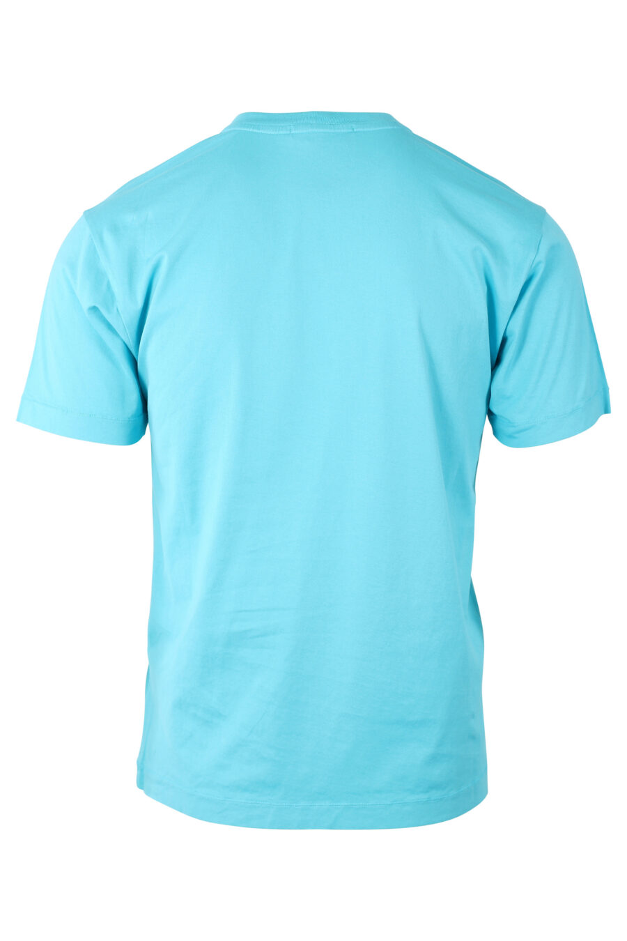 T-shirt turquoise avec mini patch logo noir - IMG 1171
