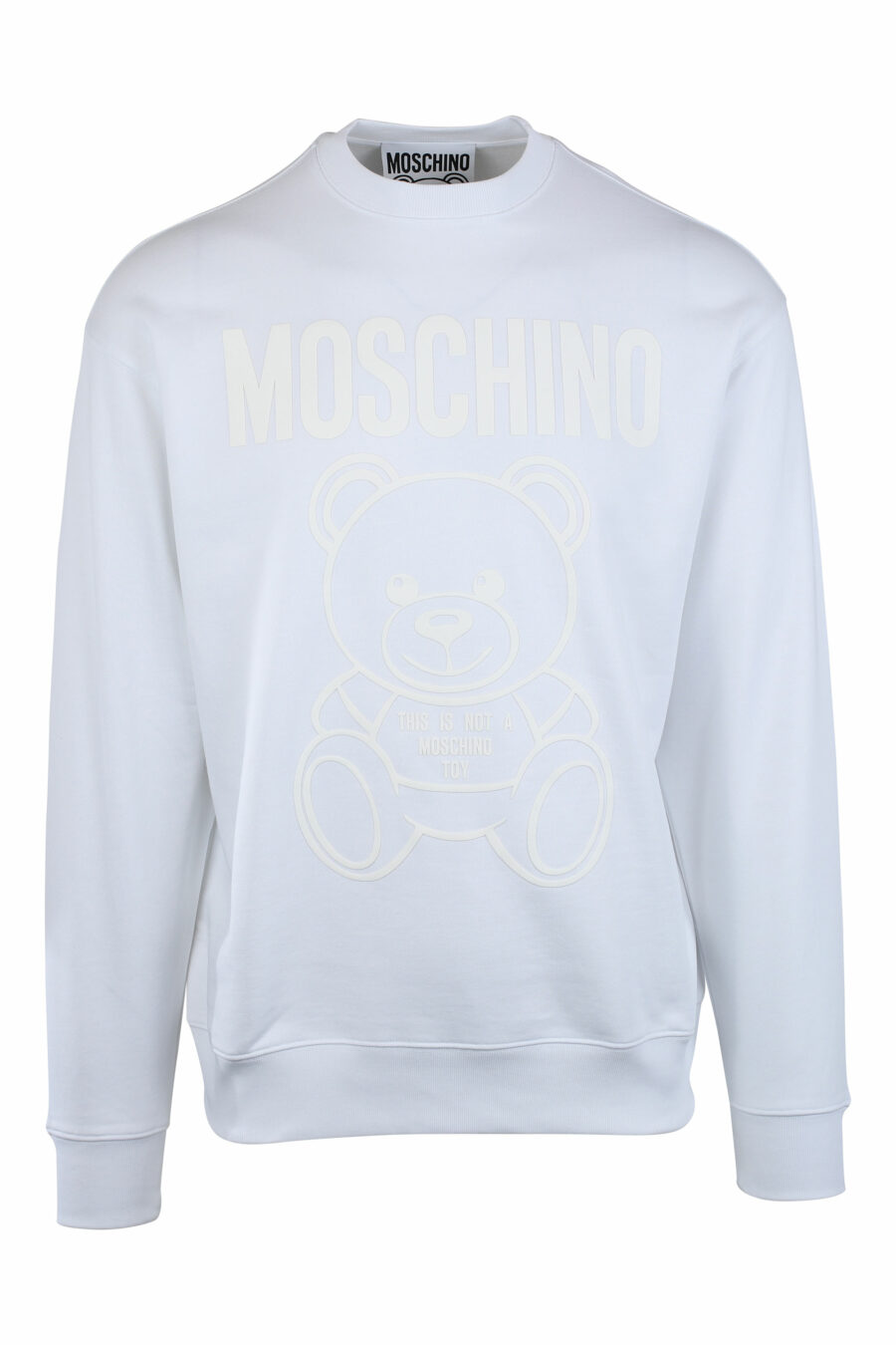 White sweatshirt with monochrome bear maxilogo - IMG 1361
