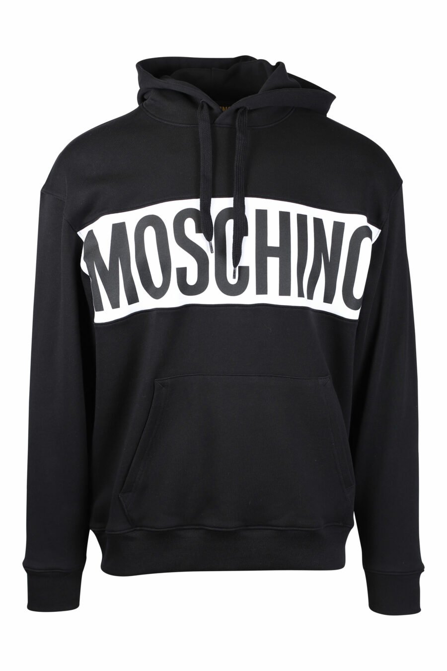 Black hooded sweatshirt with white stripe logo - IMG 1476