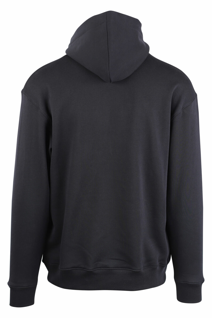 Black hooded sweatshirt with white stripe logo - IMG 1477