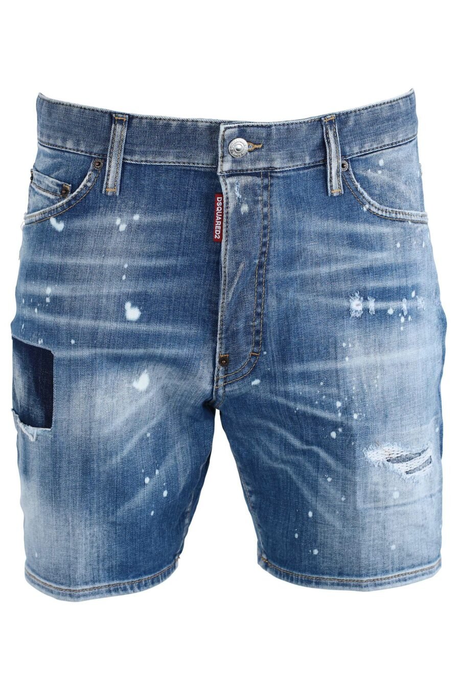 Blaue "marine short" Denim-Shorts mit seitlichem Aufnäher - IMG 1633