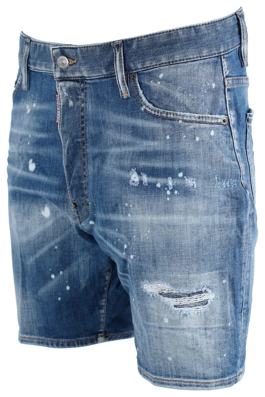 Blue "marine short" denim shorts with side patch - IMG 1634