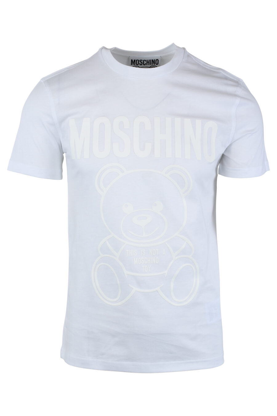 White T-shirt with monochrome bear maxilogo - IMG 1657