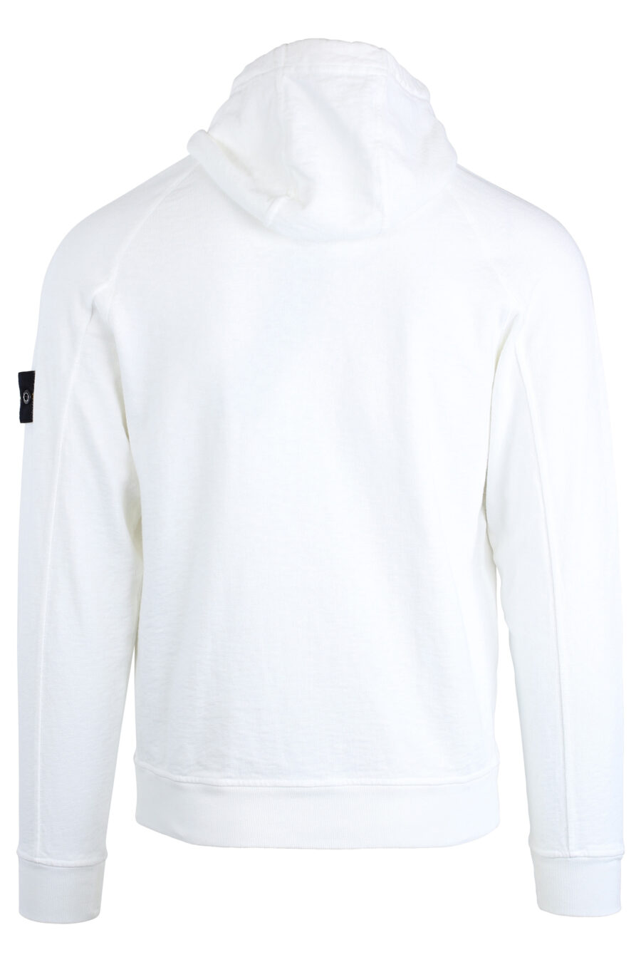 White sweatshirt with hood and patch - IMG 1680