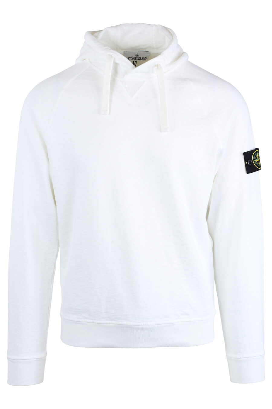 White sweatshirt with hood and patch - IMG 1683