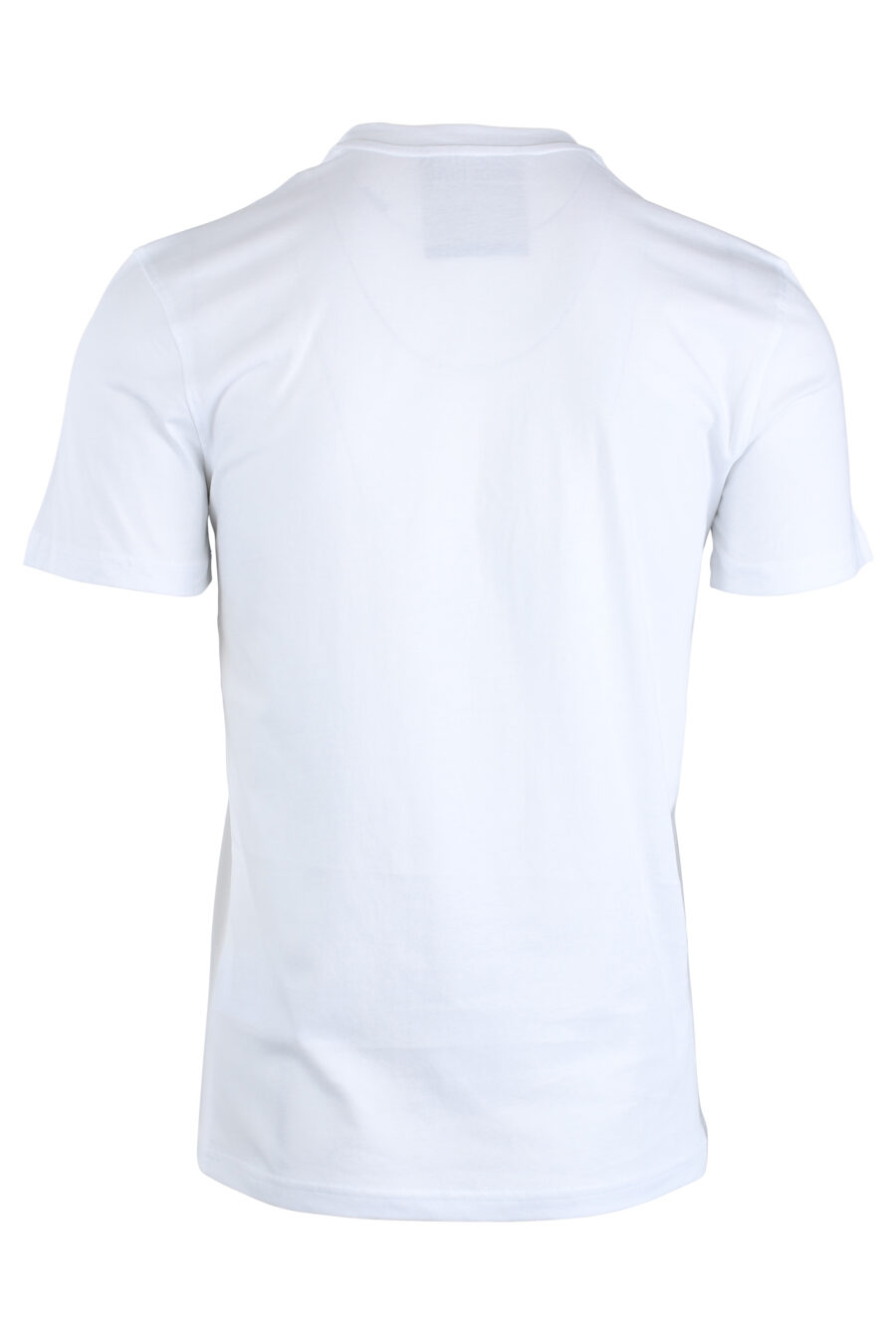 Weißes T-Shirt mit schwarzem Logo-Streifen - IMG 1687