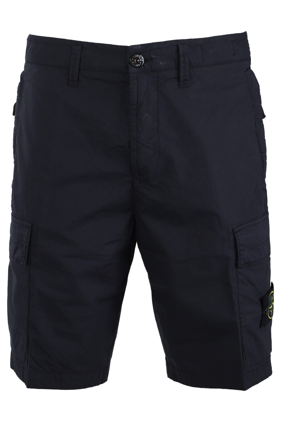 Pantalón corto midi azul estilo cargo - IMG 1696