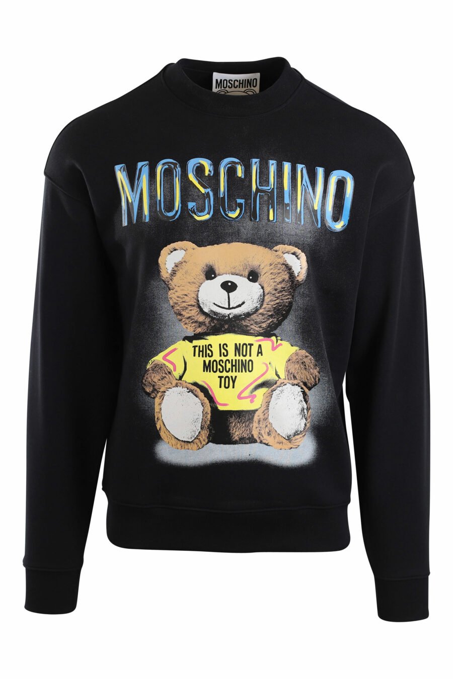 Schwarzes Sweatshirt mit Maxilogo-Bär "Dies ist kein Moschino-Spielzeug" - IMG 2140
