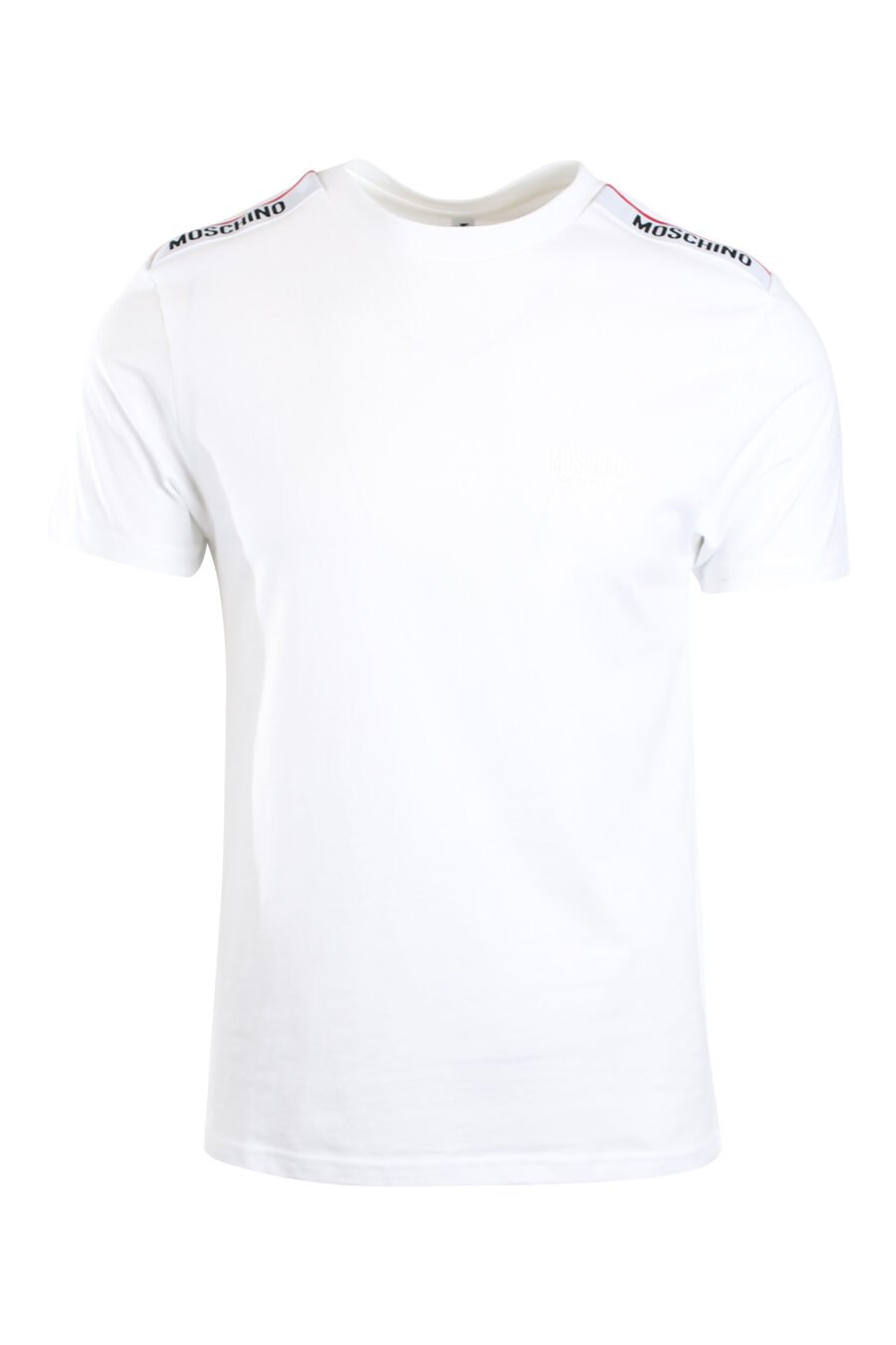 Camiseta blanca con logo en banda en hombros - IMG 2154