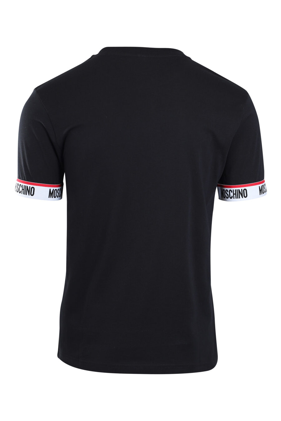 Camiseta negra con logo en banda en mangas y minilogo monocromático - IMG 2158