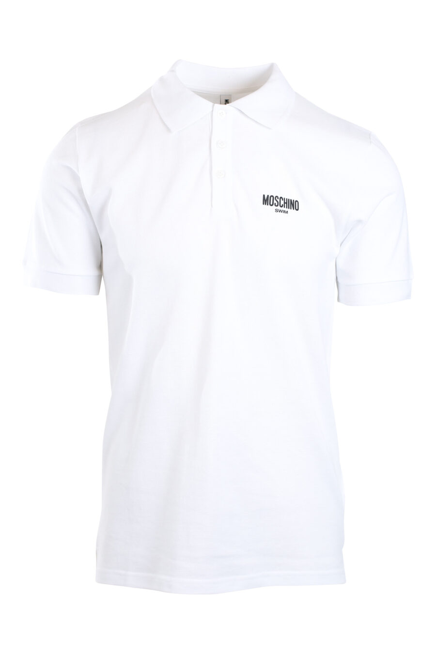White polo shirt with black mini-logo "swim" - IMG 2179