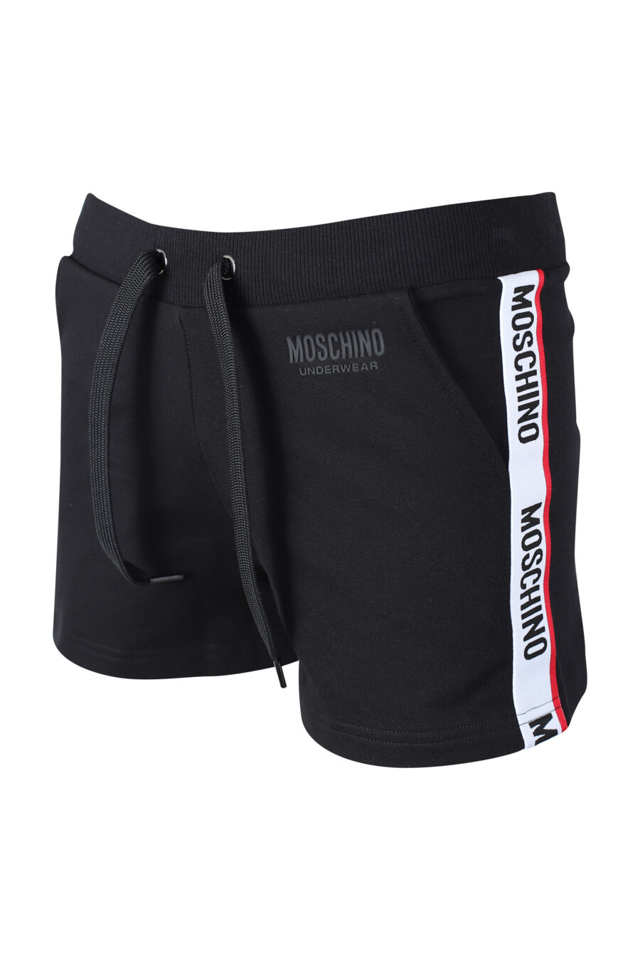 Pantalón de chándal negro corto con logo en cinta lateral - IMG 2293