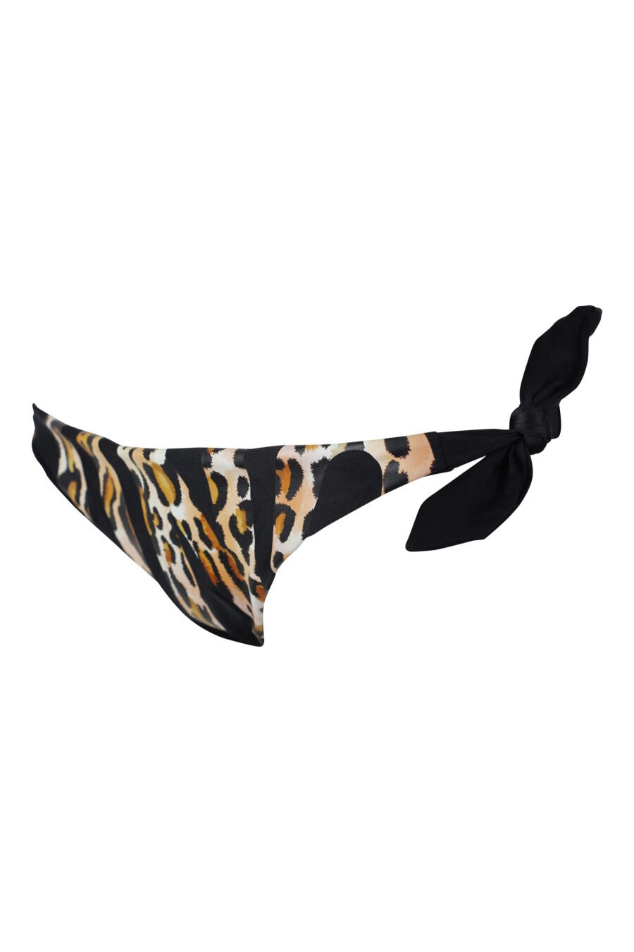 Black bikini bottoms with "animal print" maxi bikini top and side tie - IMG 2310