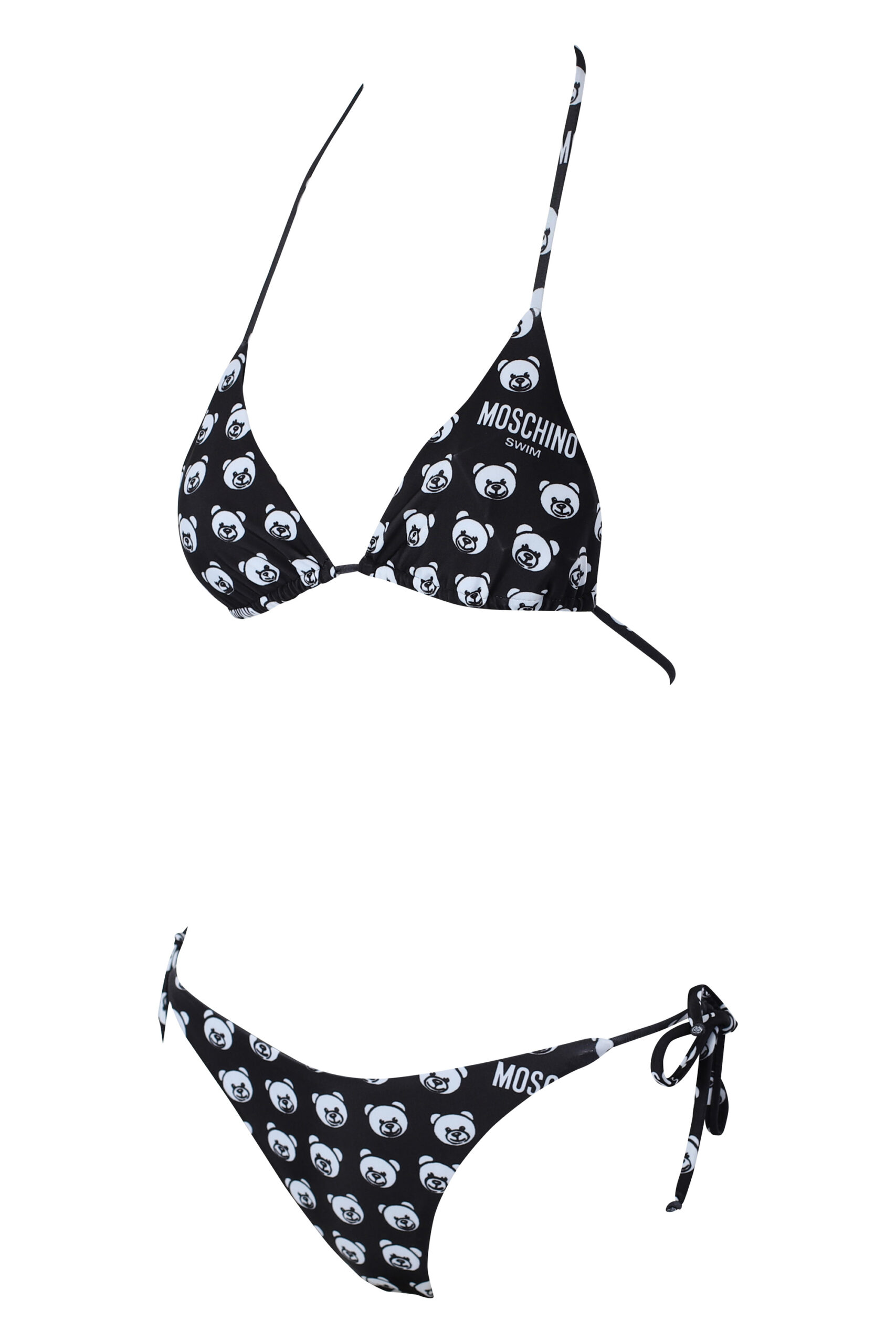Moschino - Black bikini bottoms all over logo bear underbear - BLS Fashion