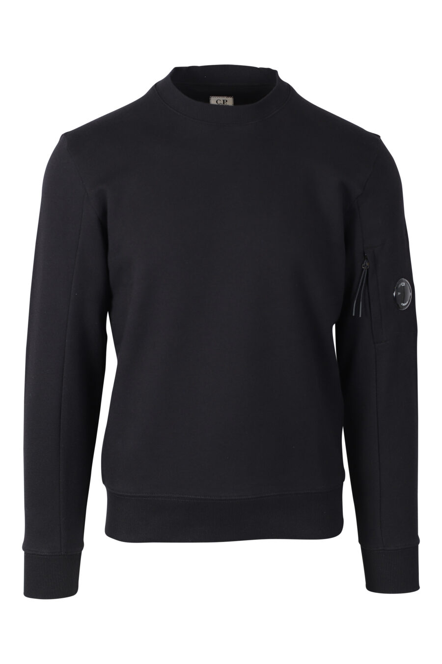 Sweatshirt noir avec mini-logo circulaire sur le côté - IMG 2374