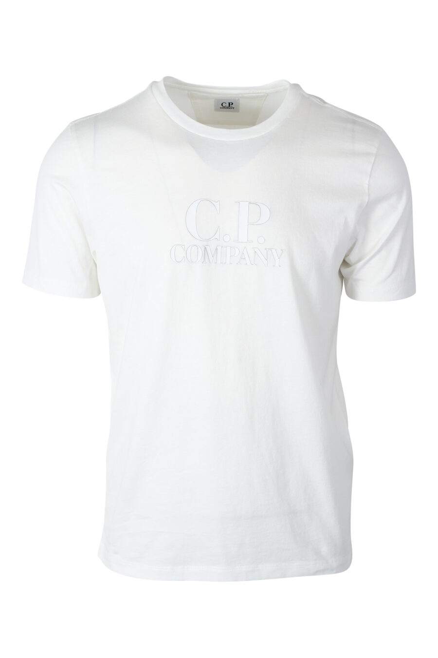 Camiseta blanca con maxilogo monocromático - IMG 2422 1