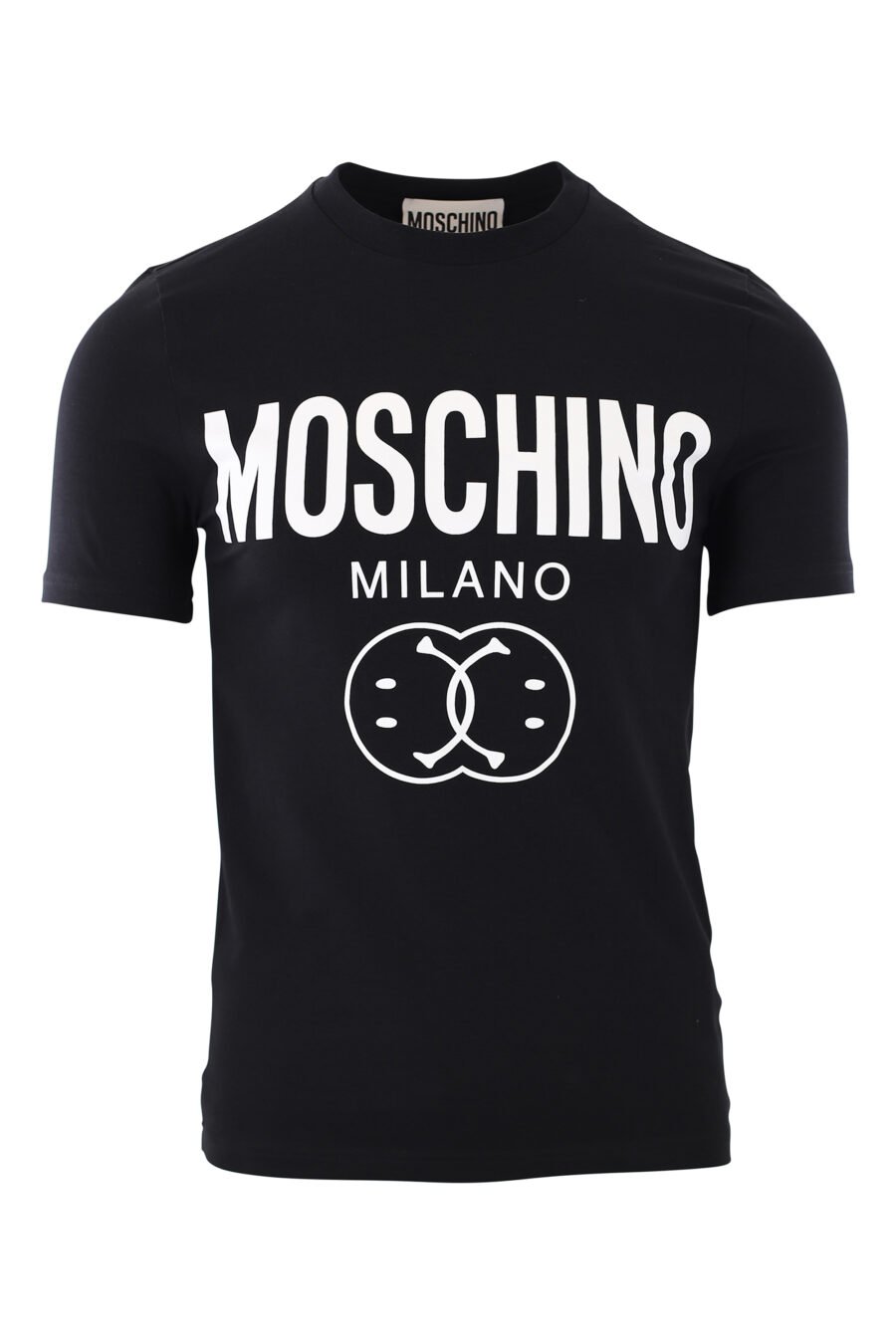 T-shirt preta com logótipo duplo "smiley" maxi - IMG 2425