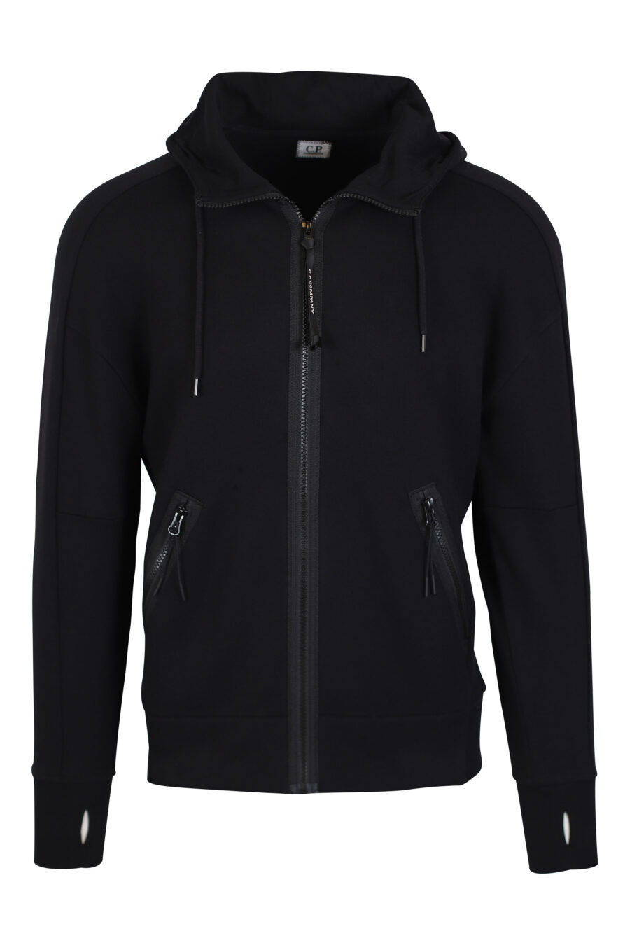 Black sweatshirt with adjustable glasses hood - IMG 2432