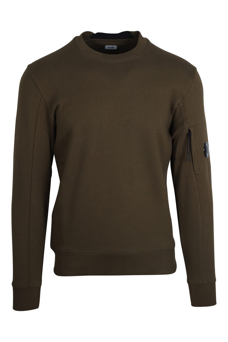 Militärgrünes Sweatshirt mit kreisförmigem Mini-Logo an der Seite - IMG 2456
