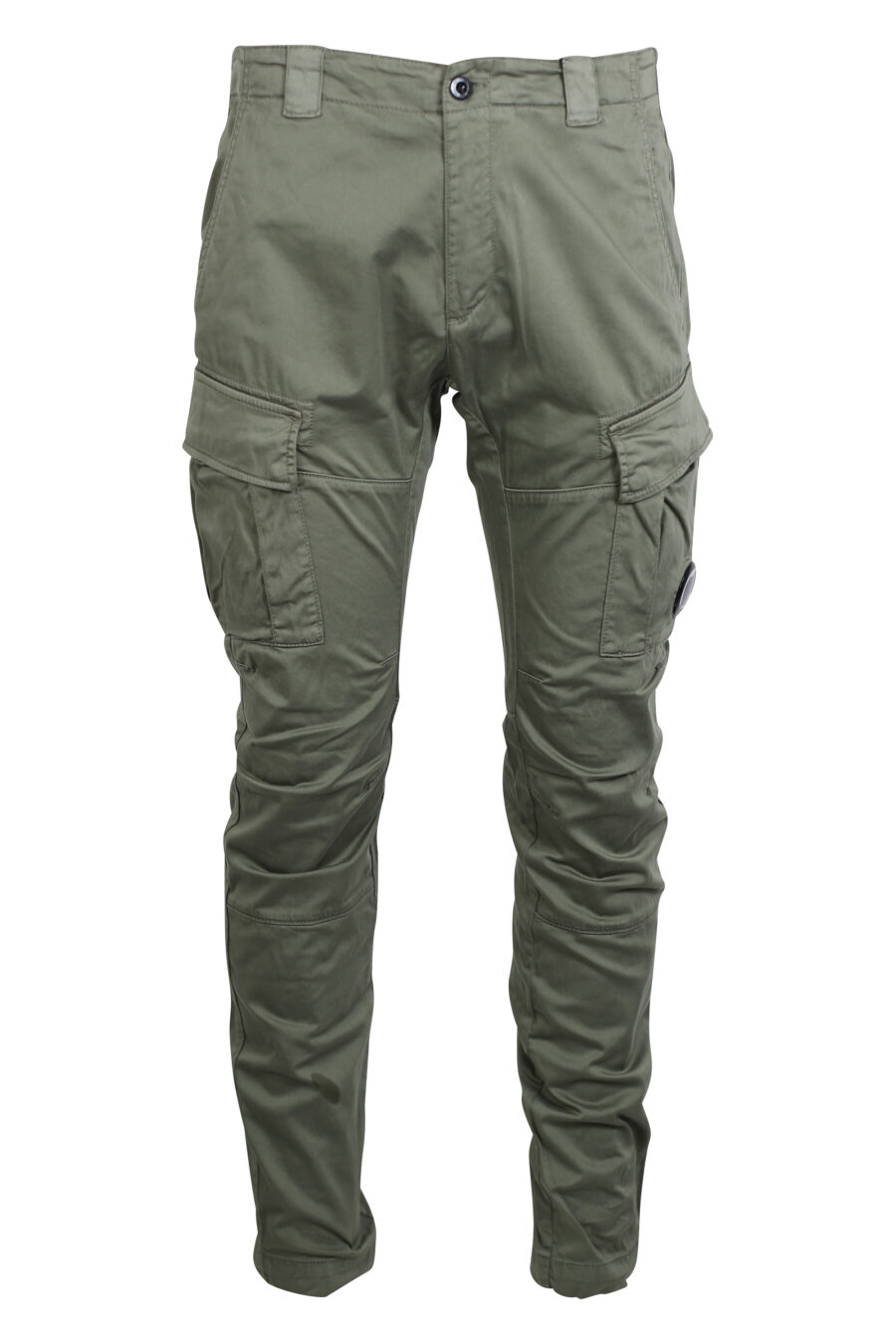 Pantalon cargo vert militaire avec mini-logo circulaire - IMG 2483