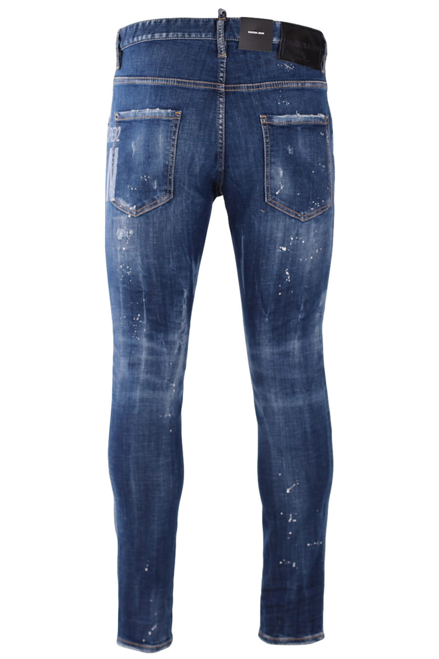Pantalón vaquero azul "skater jean" con logo "icon" y pintura blanca - IMG 9463