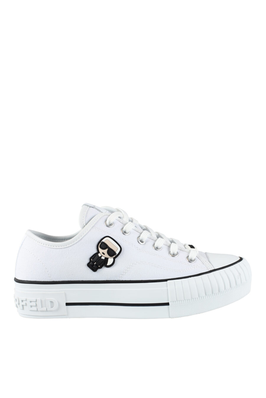 White converse style trainers with rubber "karl" logo - IMG 9560