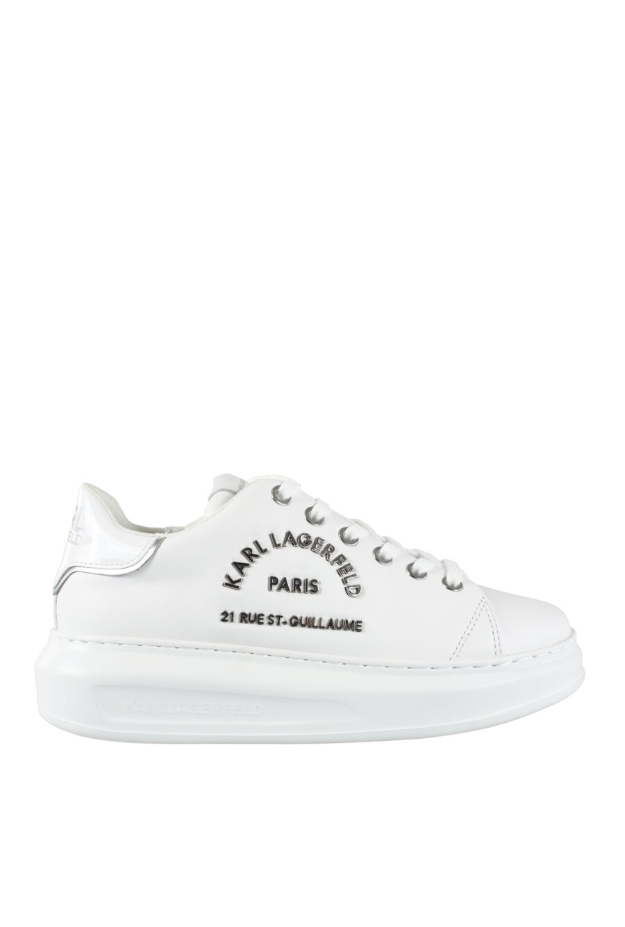 White trainers with logo lettering "rue st guillaume" silver - IMG 9566 1