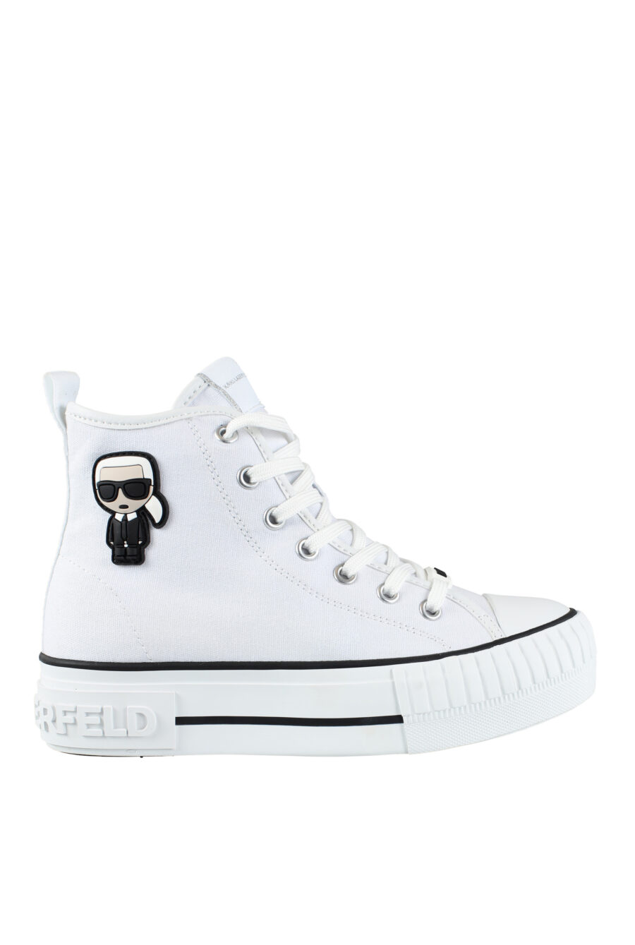 Zapatillas altas blancas estilo converse con logo "karl" en goma - IMG 9570 1