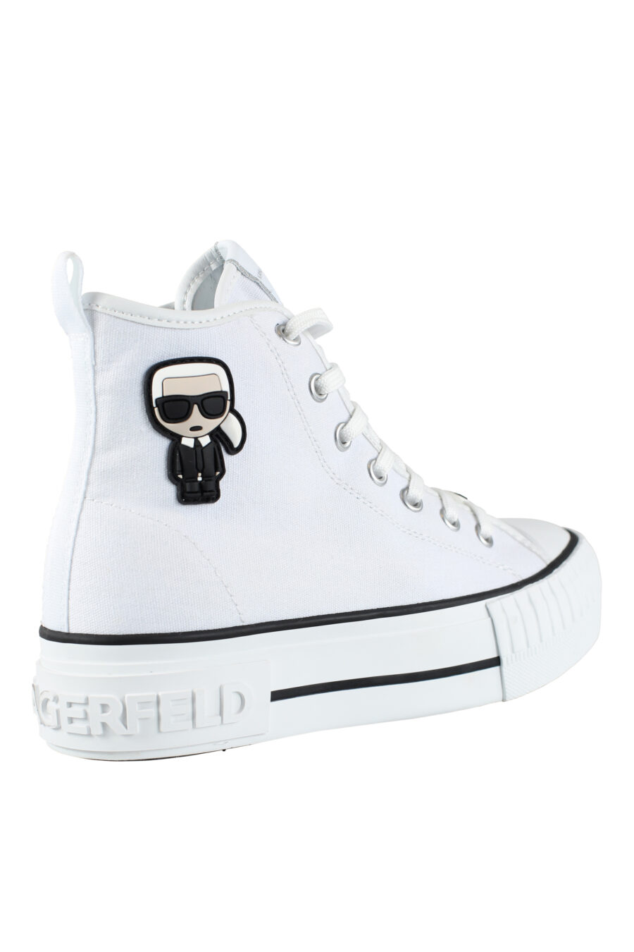 Zapatillas altas blancas estilo converse con logo "karl" en goma - IMG 9571