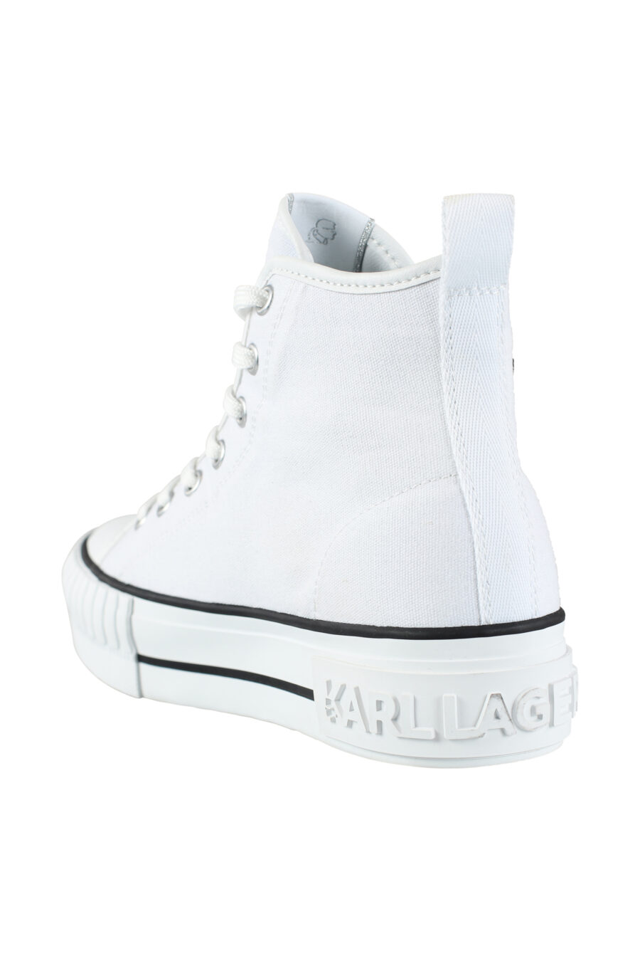 Zapatillas altas blancas estilo converse con logo "karl" en goma - IMG 9572
