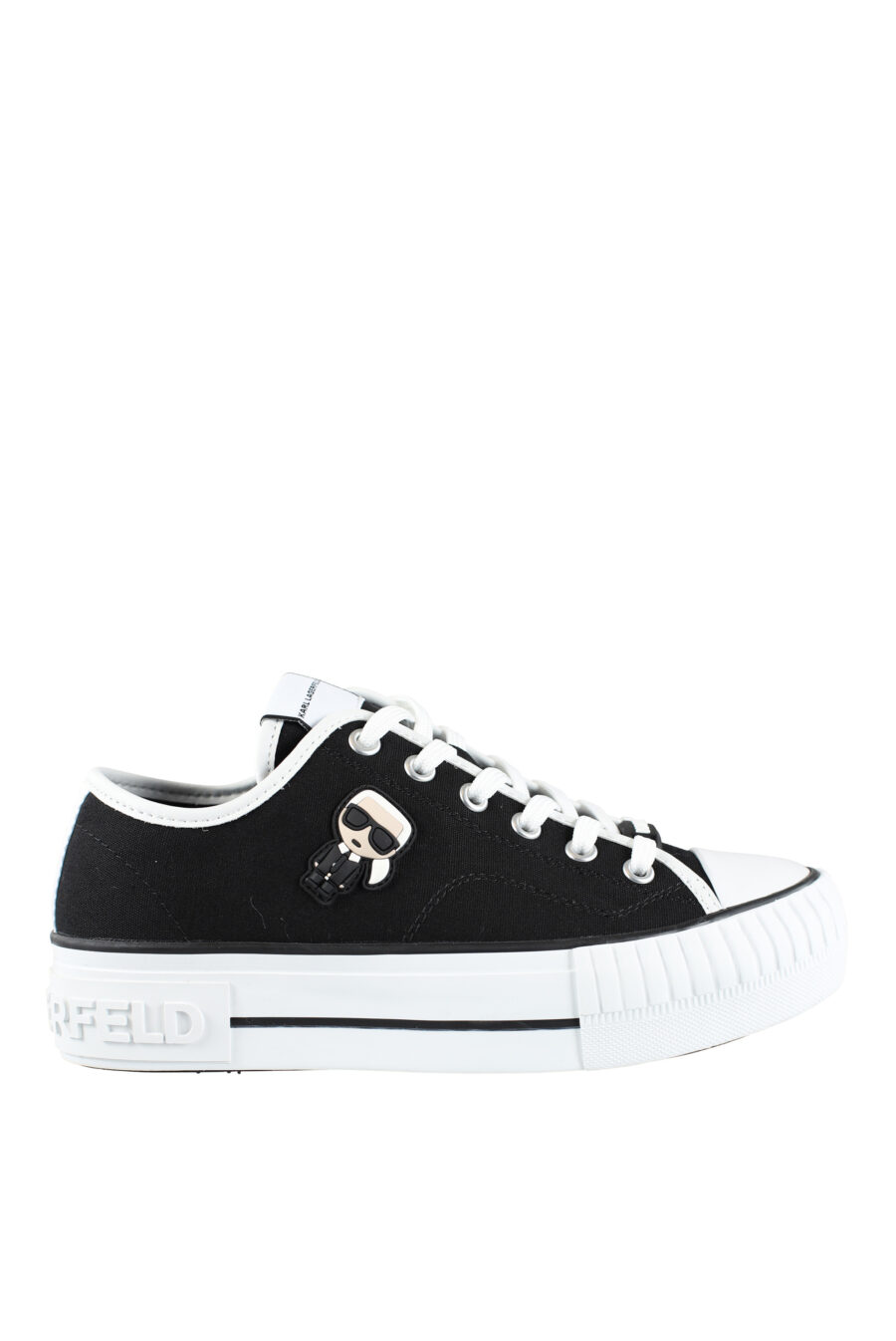 Black converse style trainers with rubber "karl" logo - IMG 9576
