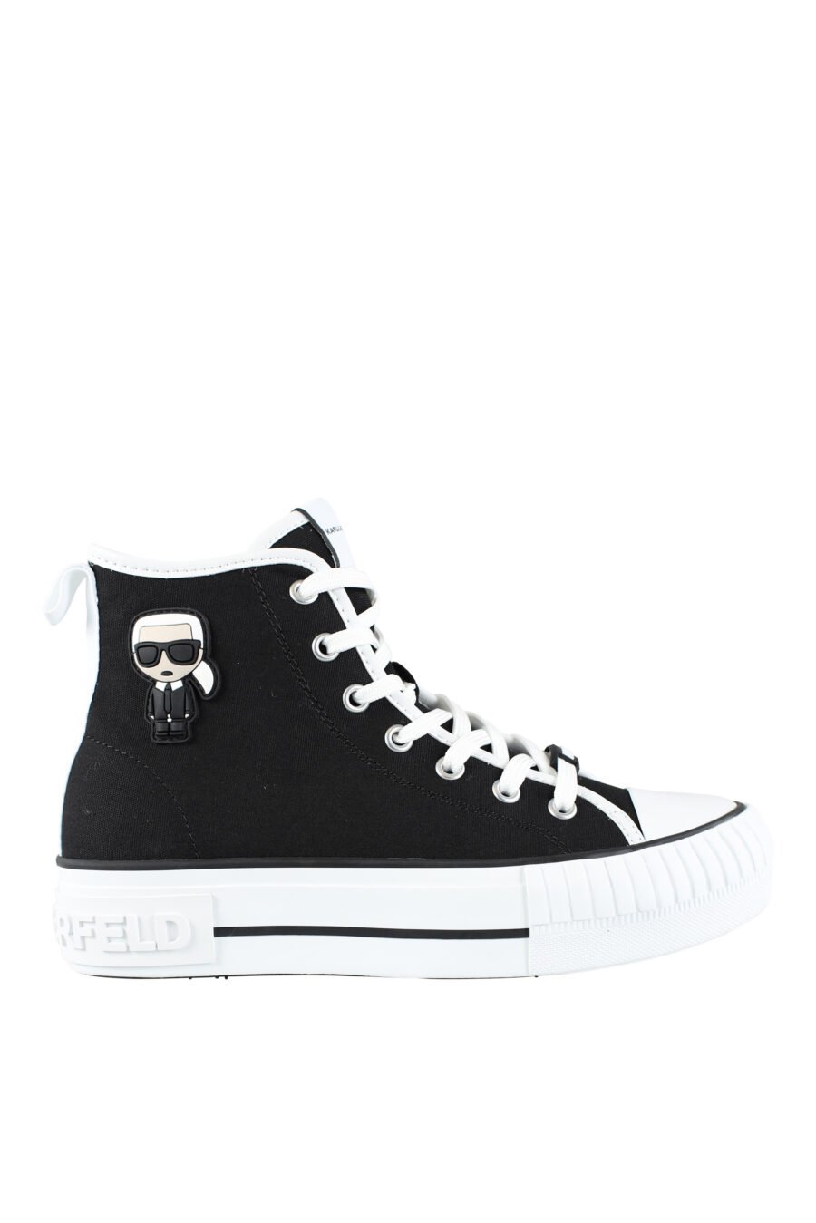 Zapatillas altas negras estilo converse con logo "karl" en goma - IMG 9580