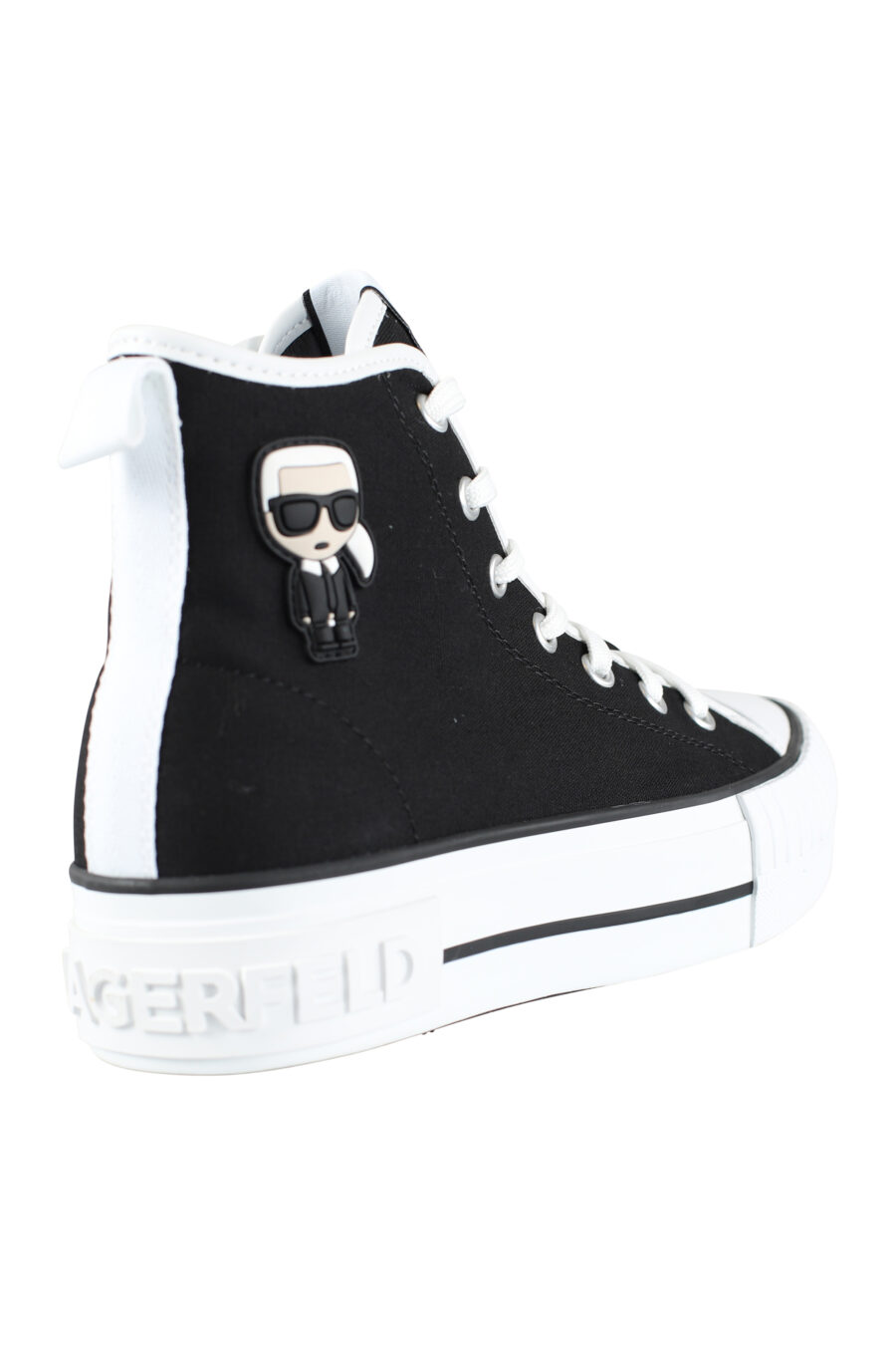 Zapatillas altas negras estilo converse con logo "karl" en goma - IMG 9581