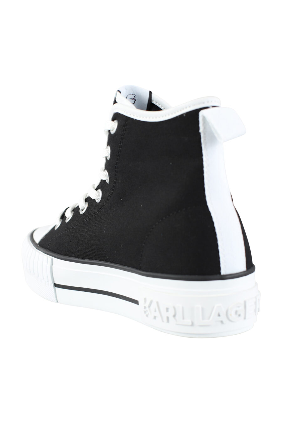 Zapatillas altas negras estilo converse con logo "karl" en goma - IMG 9583