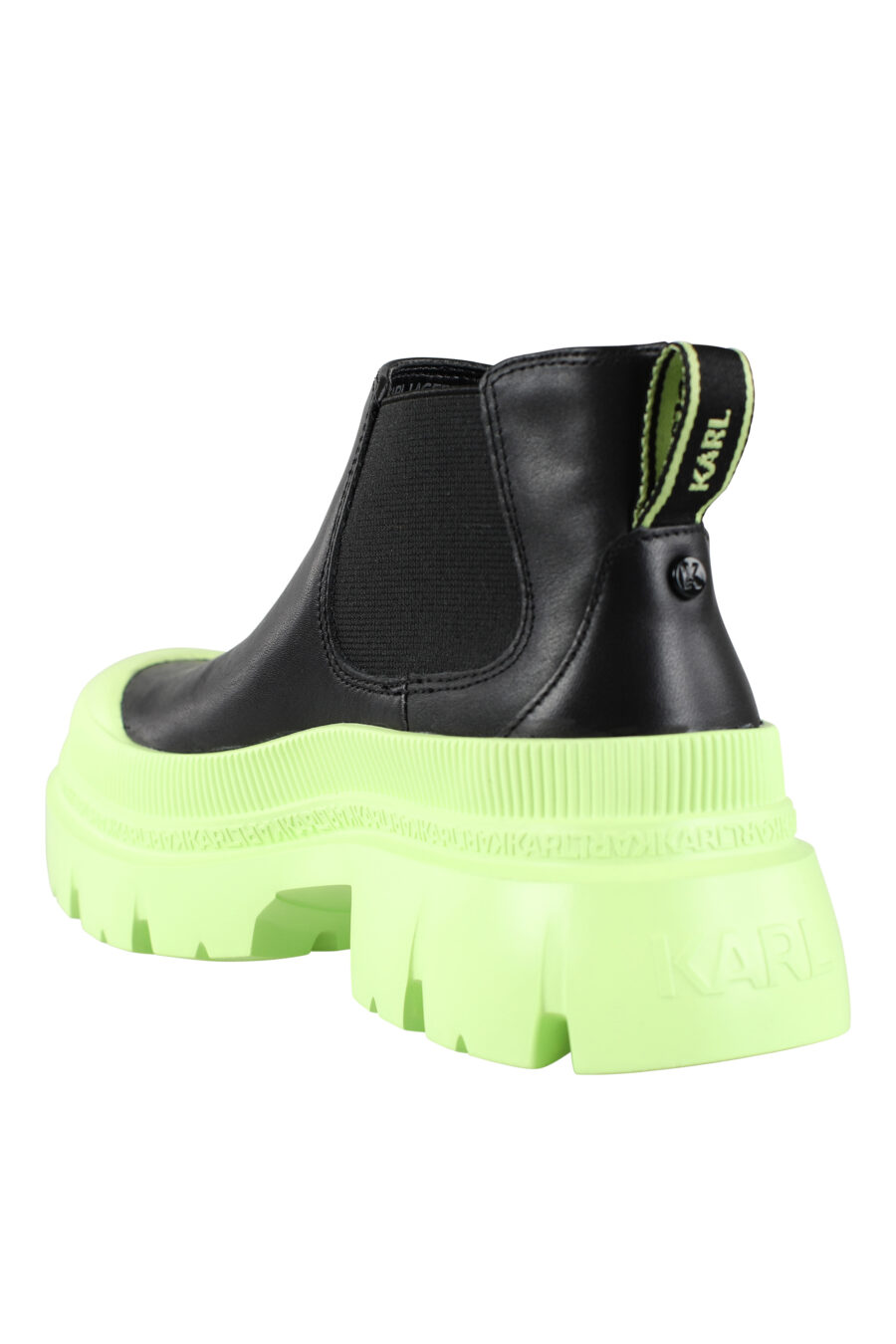 Black ankle boots with logo and lime green sole - IMG 9592