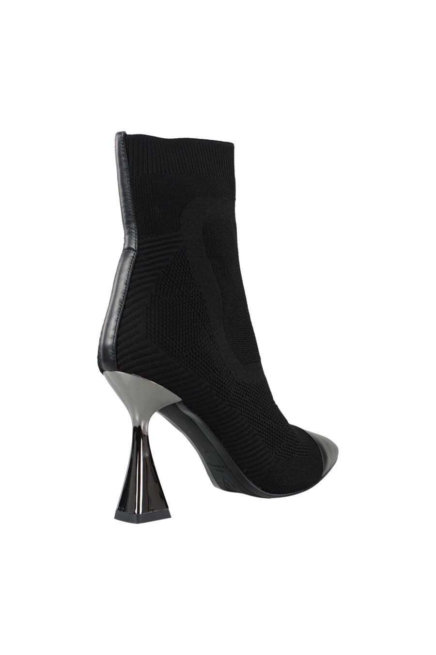 Black ankle sock ankle boots with white mini logo - IMG 9603