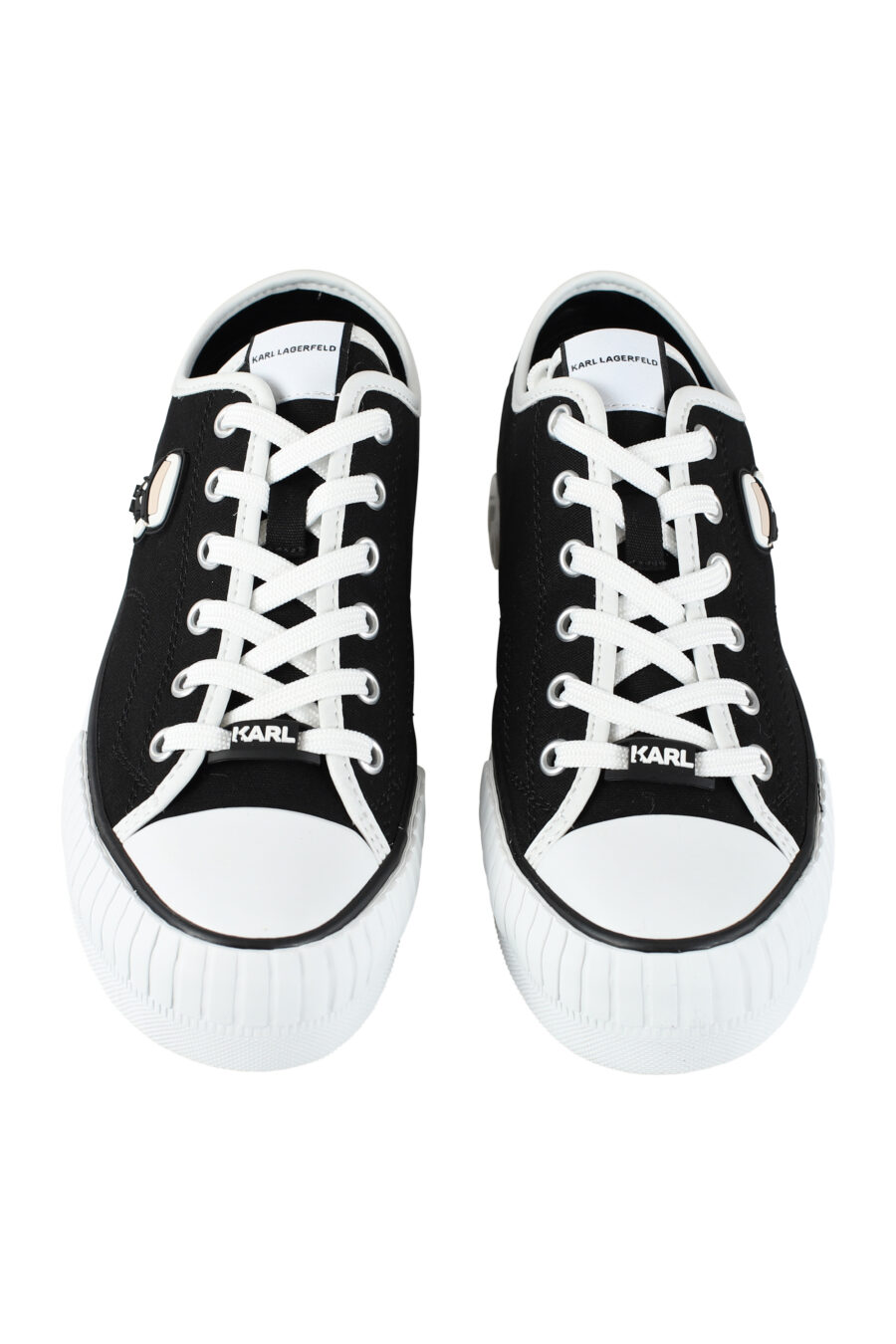 Black converse style trainers with rubber "karl" logo - IMG 9614