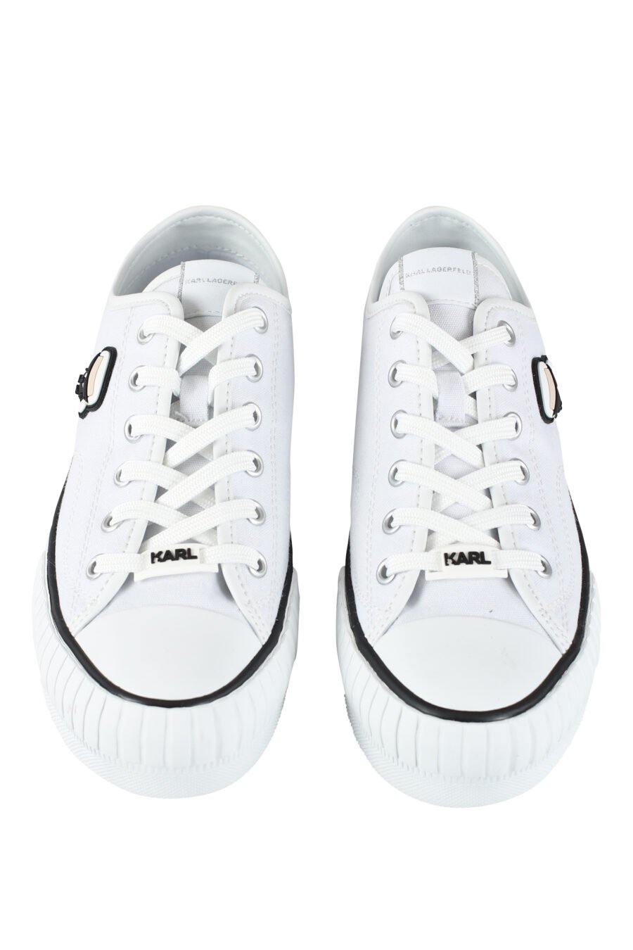 White converse style trainers with rubber "karl" logo - IMG 9620
