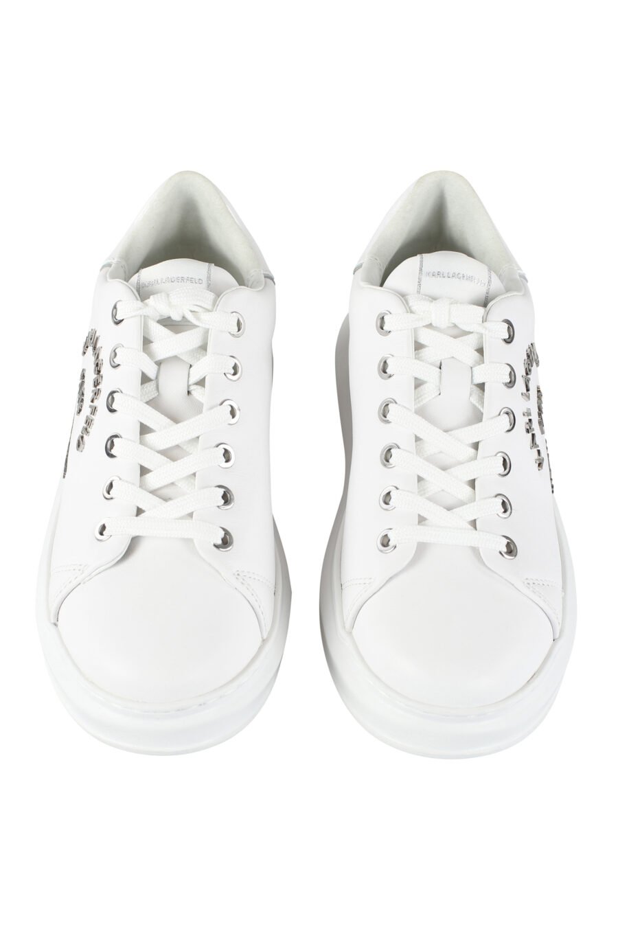 White trainers with logo lettering "rue st guillaume" silver - IMG 9621 1