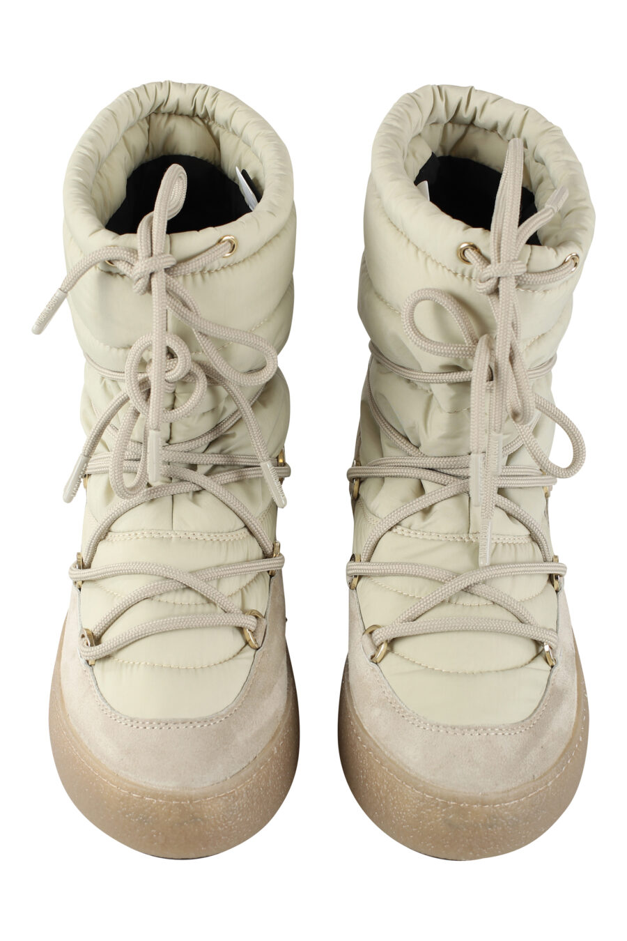 Sand coloured short snow boots with logo - IMG 9628