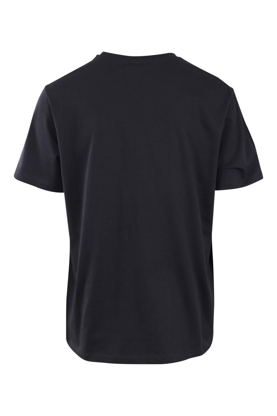 T-shirt preta com maxilogo de veludo preto com prata - IMG 2581