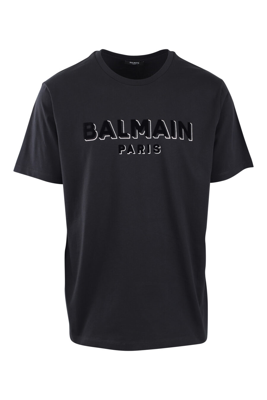 Schwarzes T-Shirt mit schwarzem Samt Maxilogo mit Silber - IMG 2585