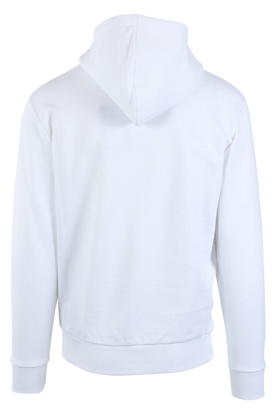 White hooded sweatshirt with black "paris" maxilogue - IMG 2603