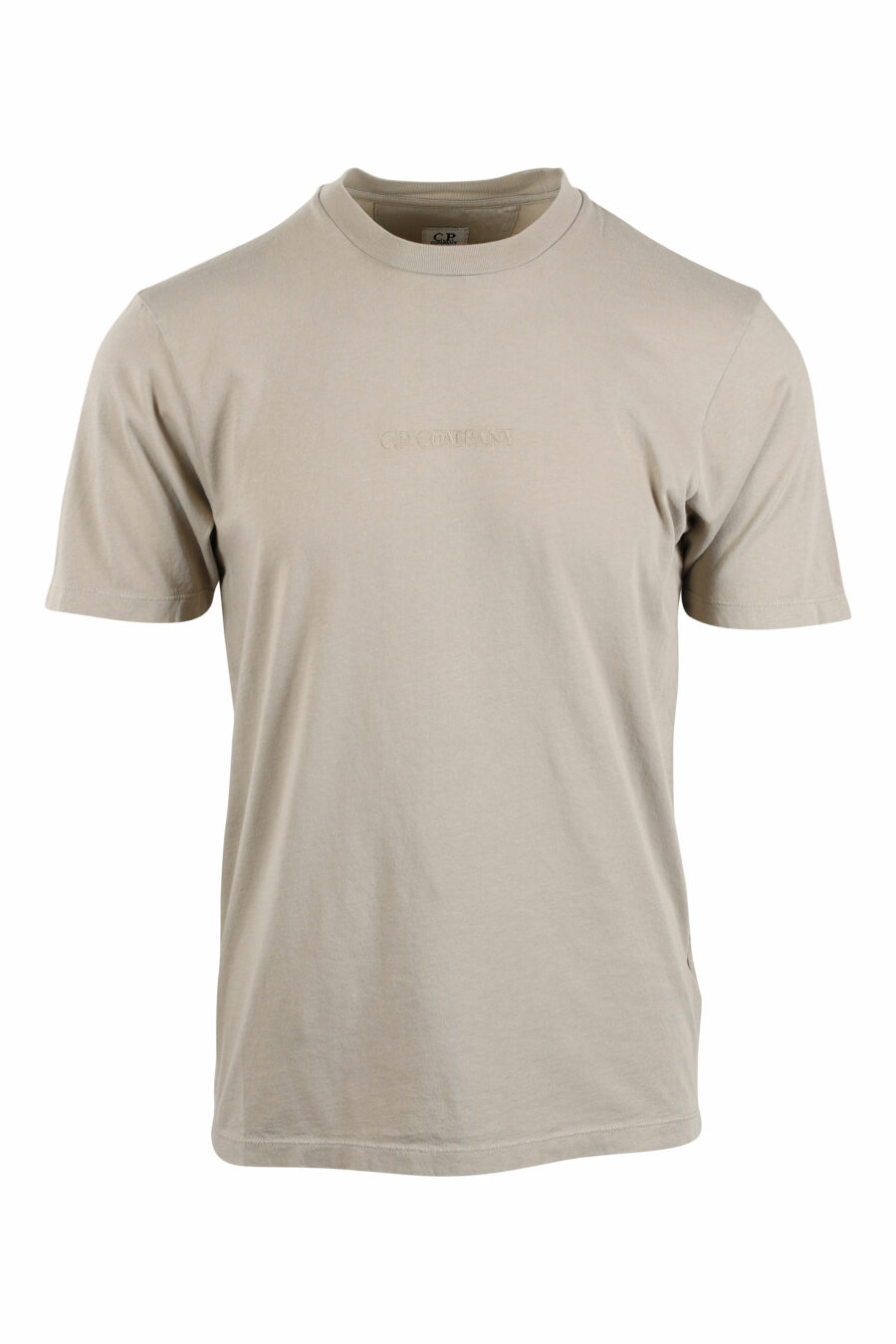 Camiseta beige con minilogo bordado - IMG 2627