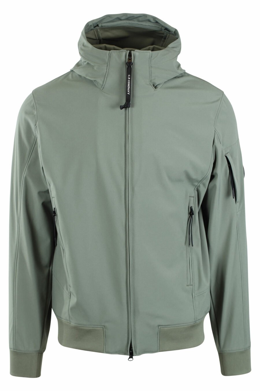 Military green jacket with hood and side pocket with circular mini-logo - IMG 2684