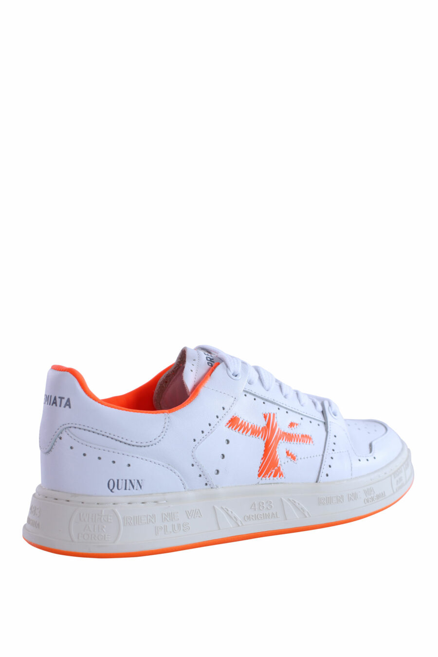 White trainers with orange "quinn 6302" - IMG 2995