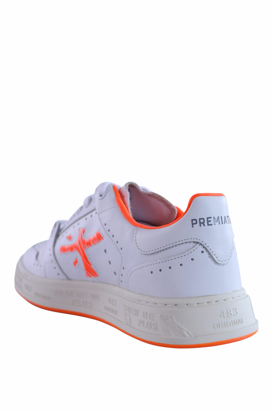 White trainers with orange "quinn 6302" - IMG 2996