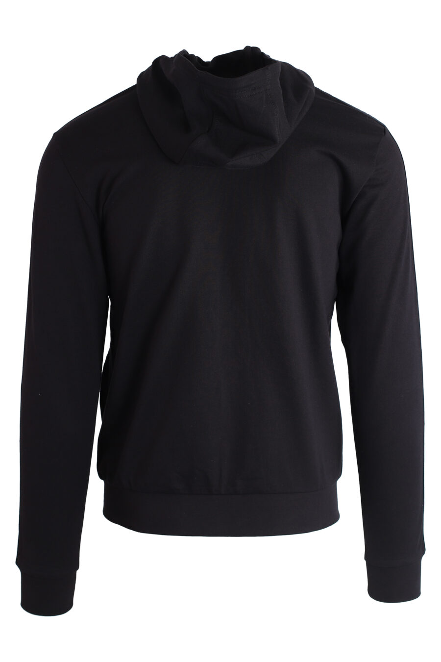 Camisola com capuz preta com fecho de correr e logótipo nos lados - IMG 3191